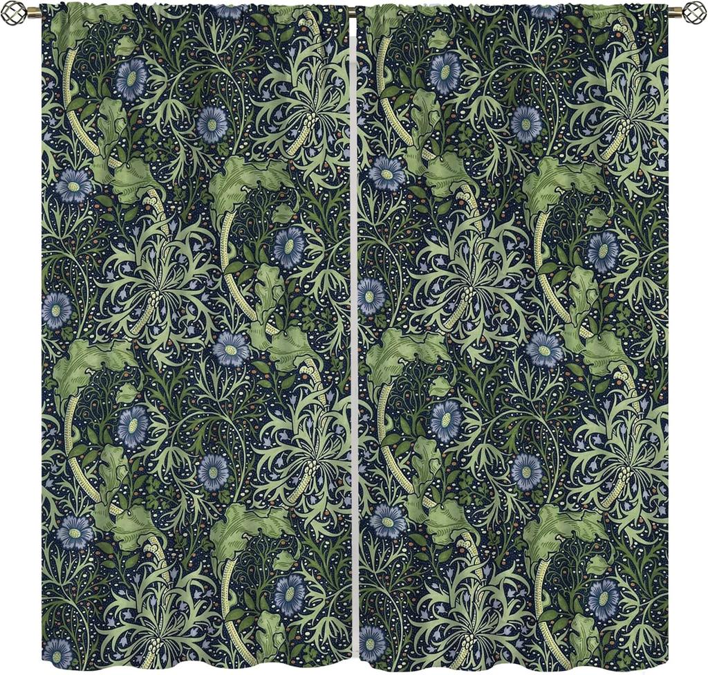 Tende Floreali Vintage Ycness William Morris Stile Pittorico Floreale Finestre della Stanza Tende per Camera da Letto Soggiorno Tenda Poliestere Perfette Per