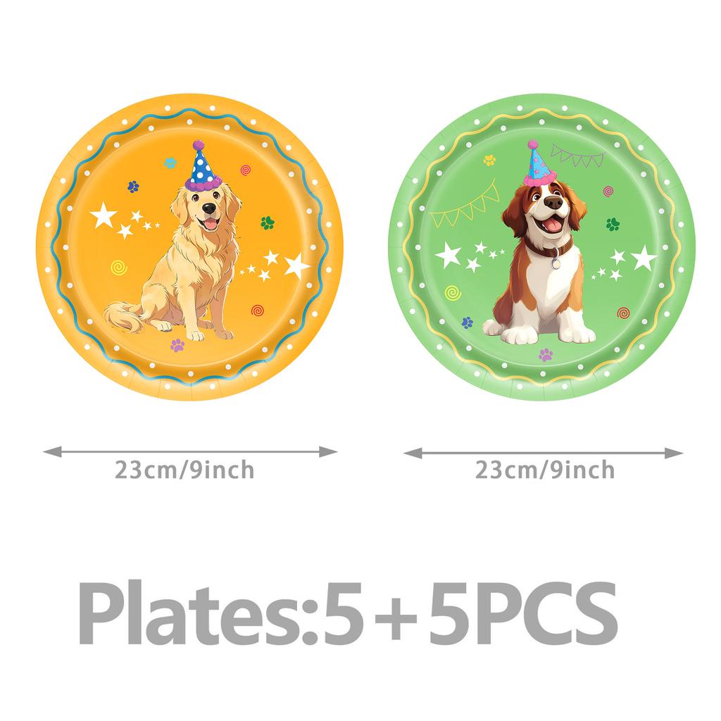 Cartoon Puppy Dog Birthday Party Decorations Supplie Celebration Party Disposable Banner Tablecloth Cup Plate Baby Shower Set