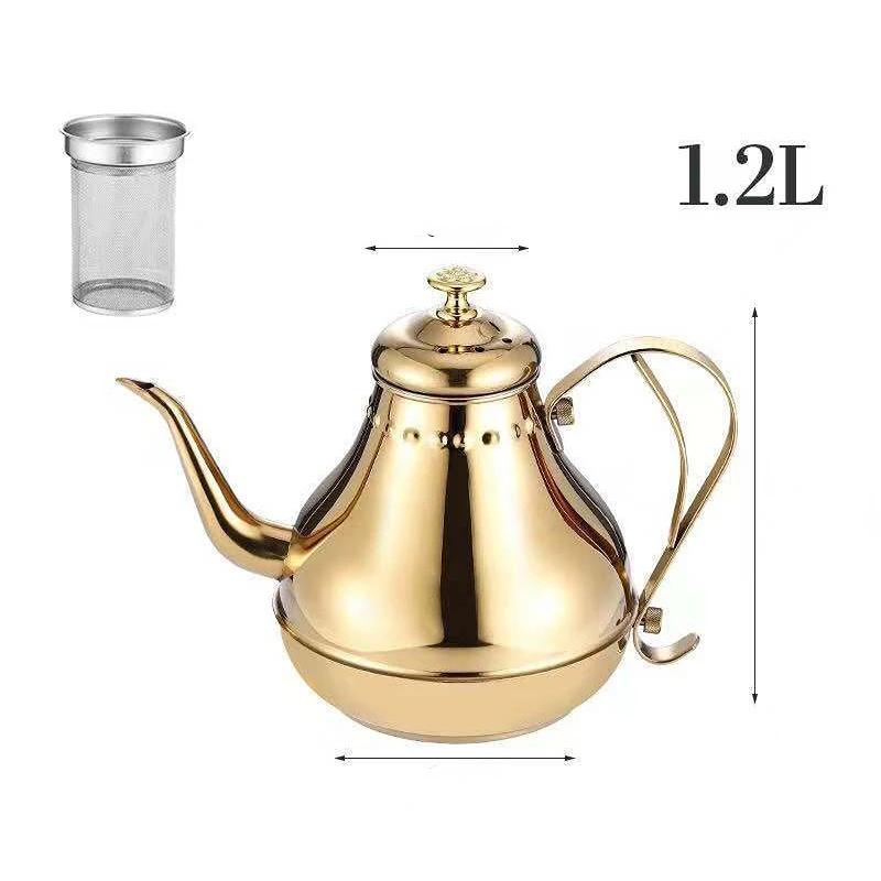 1,2/1,8 l nerezová odkapávací konvička na kávu Elegantní konvice s husím krkem s filtrem Indukční vařič Čajník Domácí restaurace Čajová konvice