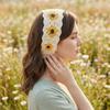 Retro Knitted Headband Mushroom Women Hair Scarf Cute Crochet Flower Bandana Children