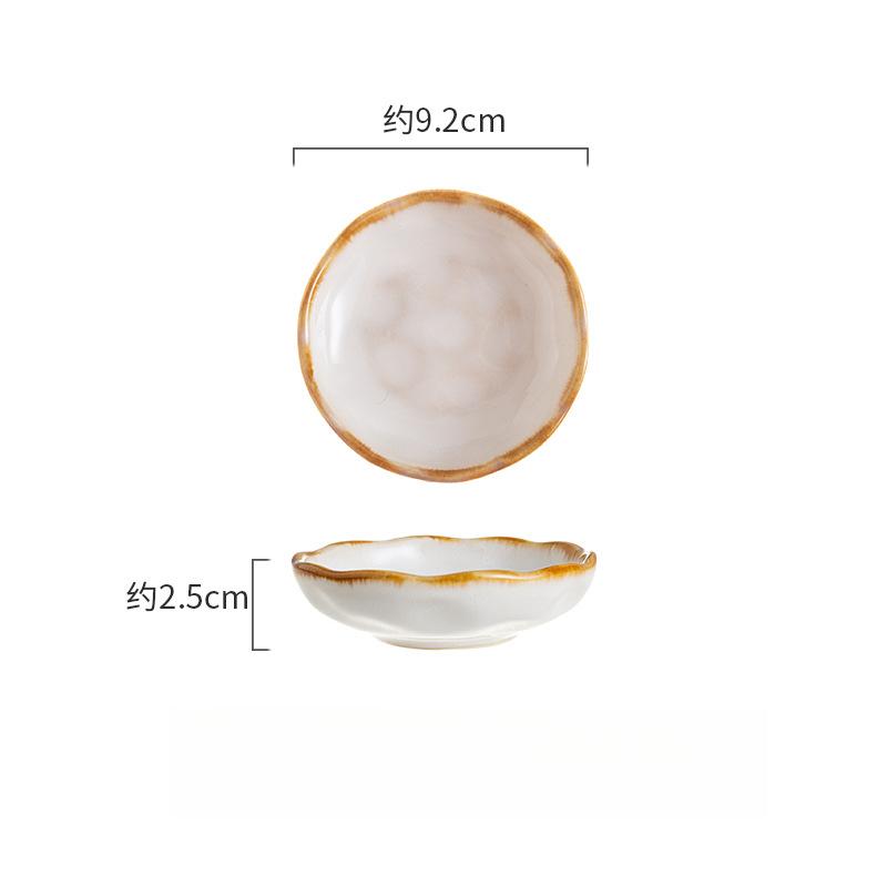 Vintage Luxury Kiln‑Change Glaze Ceramic Tableware, Embossed Double‑Line Round Bowl Plate Microwave‑Safe for Home Hotel & Gifting