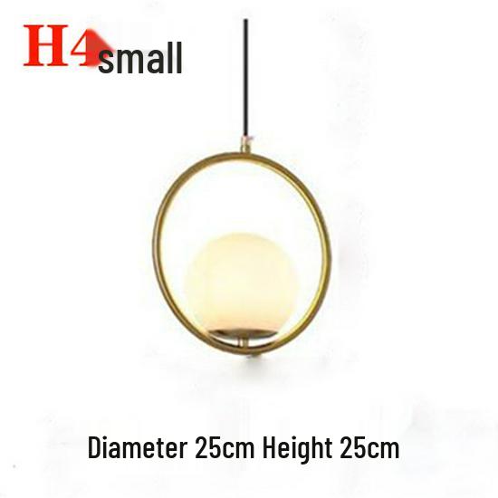 Nordic Gold Single Pendant Light for Bedroom, Bar, Café, or Shop