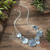 Color Painting Oil Rose Necklace Geometric Hollow Rose Lady High Sense Spring Color Necklace