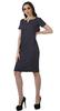 Bimba Printed Short Sleeves Bodycon  Chambray  Dress For Women Formal Wear