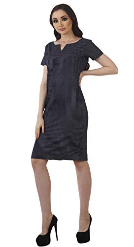 Bimba Printed Short Sleeves Bodycon  Chambray  Dress For Women Formal Wear