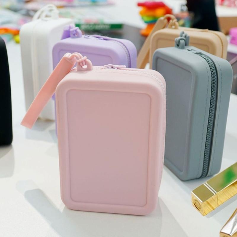 Silicone Travel Makeup Bag Cosmetic Organizer Waterproof Toiletry Pouch with Practical Zippered for Women and Girls