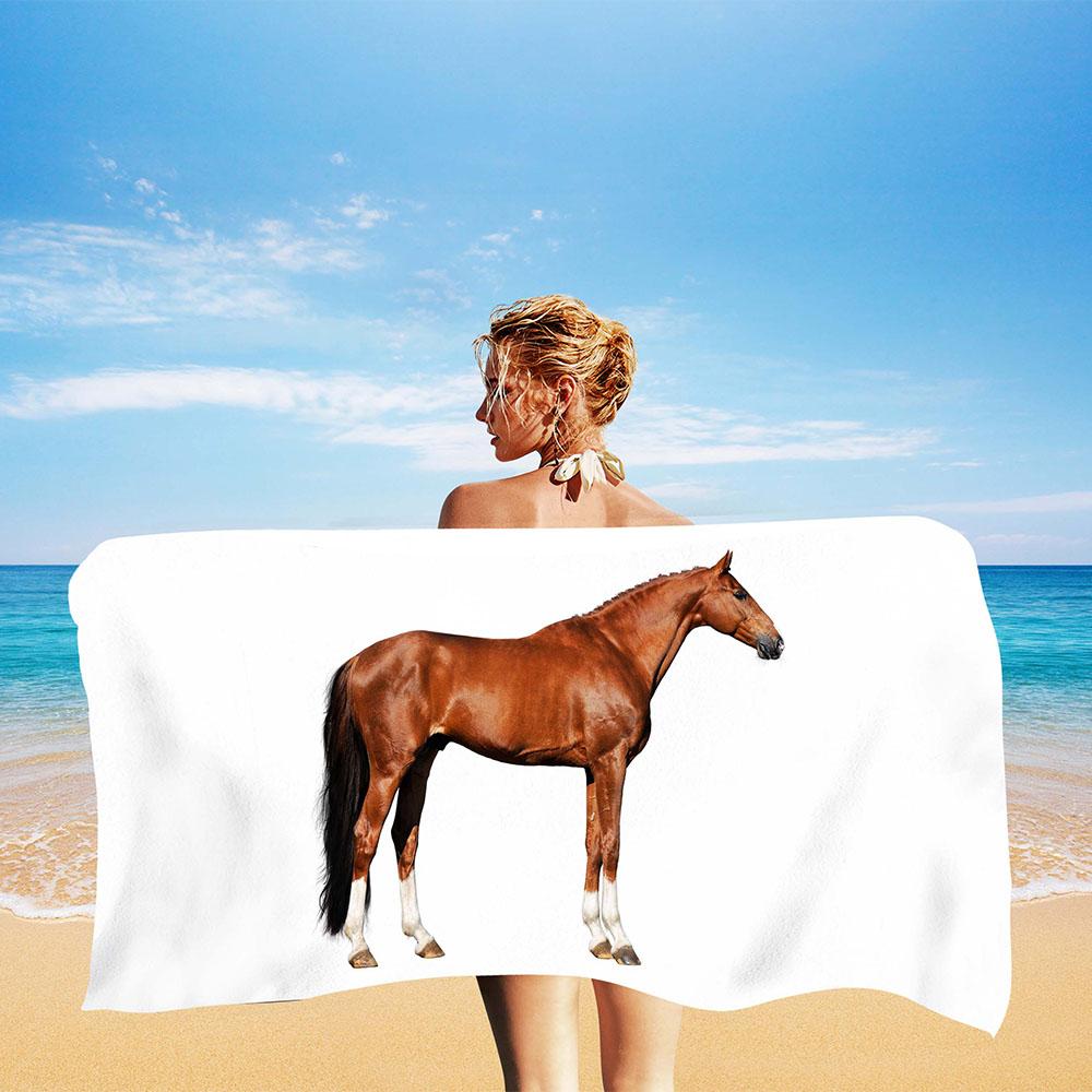Asciugamano da Spiaggia Cavallo al Galoppo Animale Fresco Estate Microfibra Asciugatura Rapida Asciugamani da Bagno Bambini Adolescenti Viaggio Campeggio Tappetino Sportivo Regali Spa