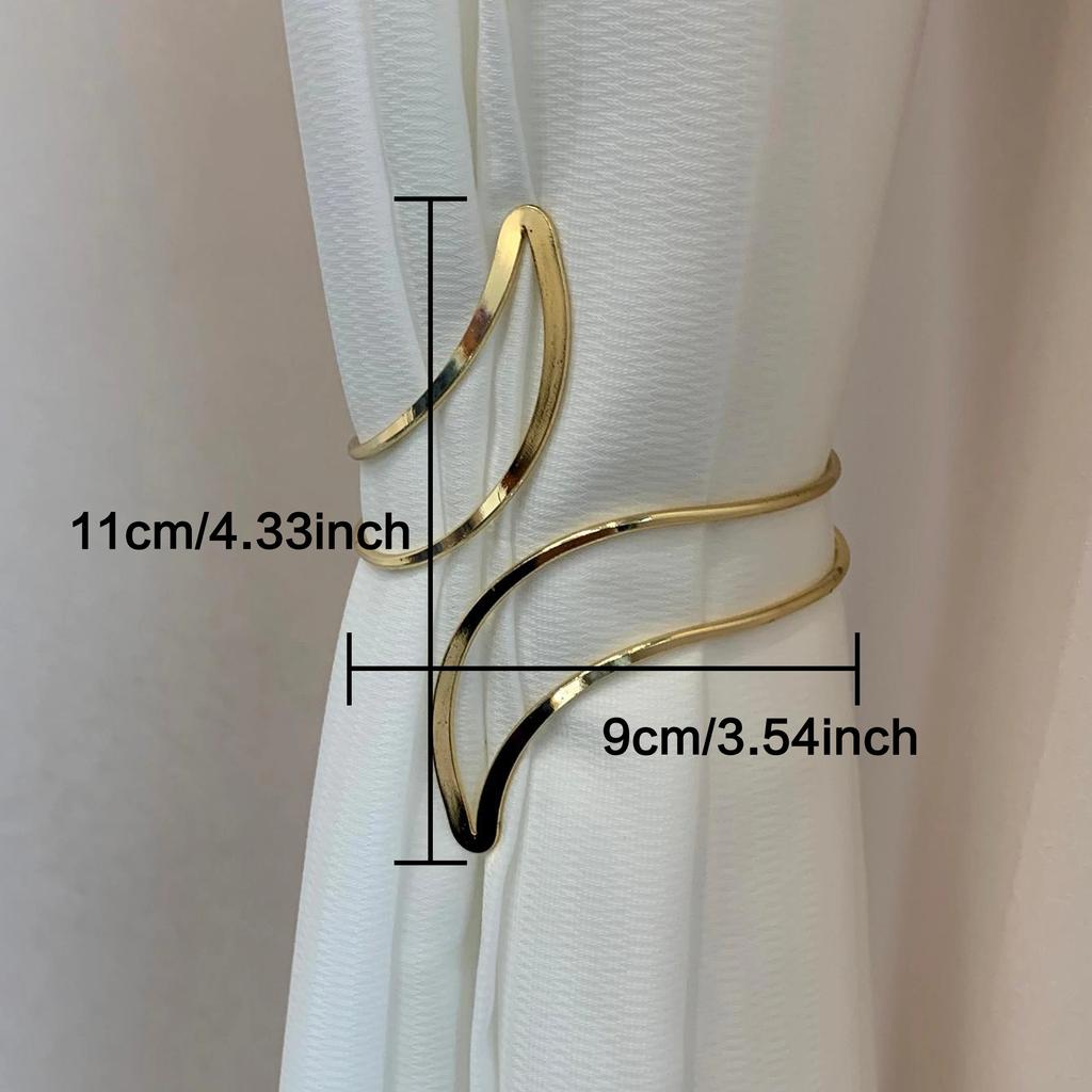 2025 2pcs Metal Moon-shaped Curtain Hooks, Curtain Ties for Rooms, Bedrooms and Living Rooms, Curtain Buckle Arm Ring