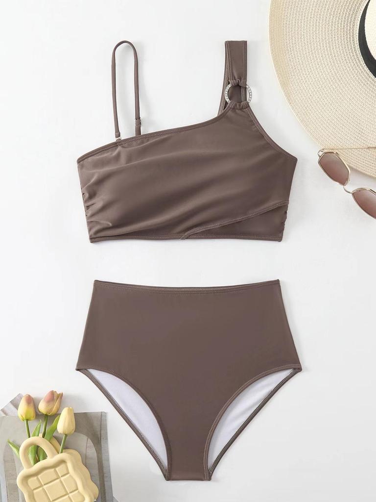 2024 Women's Solid Color Split Bikini - Stylish & Trendy Swimsuit