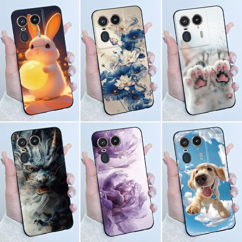 Soft Casing For Motorola Moto Edge 50 Ultra 5G Phone Case Black Matte Silicone Aesthetic Luxury Cute Cool Boys Girls Back Cover