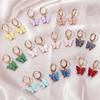 A Pair 2.5×1.3cm Alloy Ear Clip Earrings Acrylic Butterfly Shape Fashion Ear Hooks Diy Women Gift Jewelry Accessories