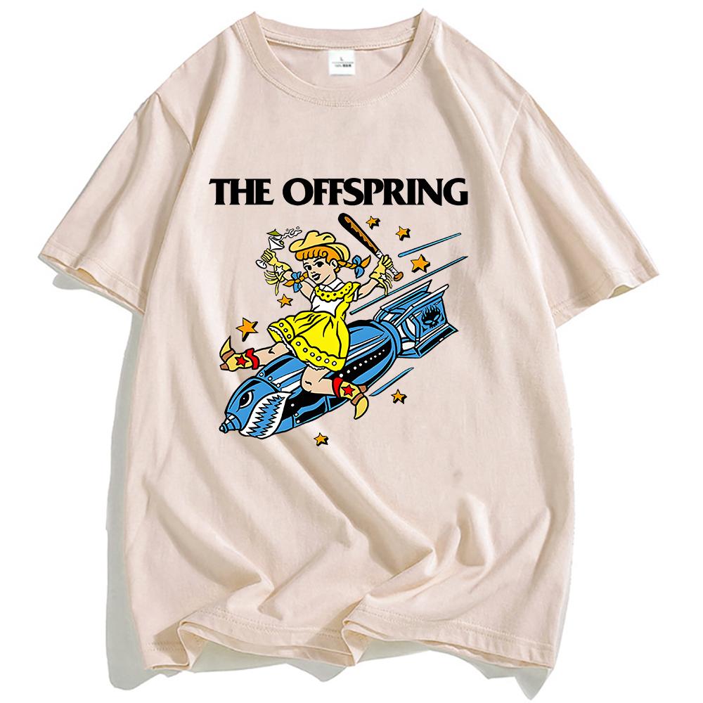 

Жіноча футболка Bomb The Offspring Футболка рок-гурту з коротким рукавом Бавовняні вільні футболки Літня повсякденна мода Чоловіча футболка Вуличний одяг XS（old） пісочний