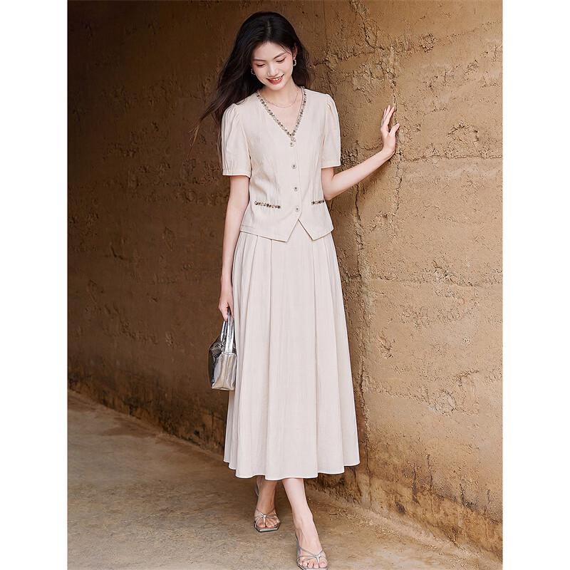 Old Money Style V-Neck Short Sleeve Shirt M