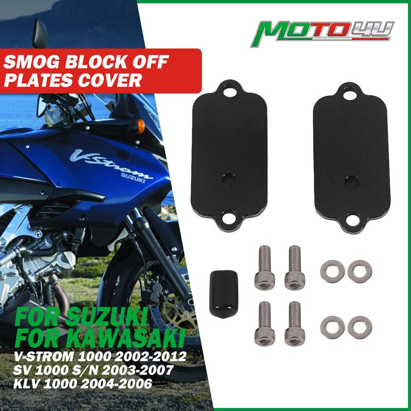 For SUZUKI V-STROM 1000 2002-2012 SV 1000 S/N 2003-2007 For KAWASAKI KLV 1000 2004-2006 Motorcycle Smog Block Off Plates Cover