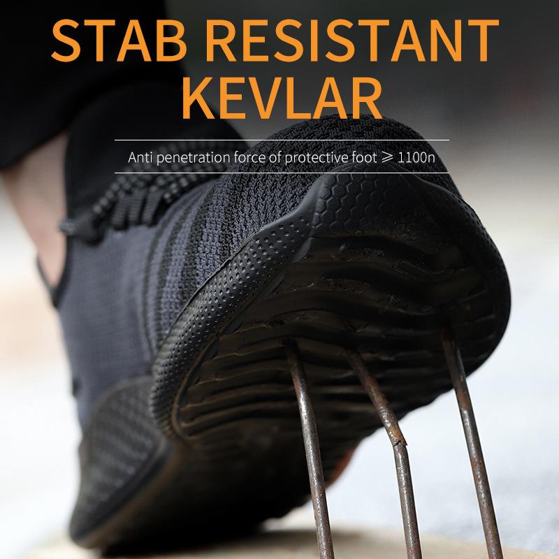 Men‘s Anti-puncture Working Sneakers Lightweight Steel Toe Shoes Safety Shoes Breathable Deodorant Steel Toe Work Shoes for Men