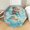 Adorable Otter Knitting Mermaid Tail Umbrella: Perfect for Outdoor Adventures, Auto-Opening & Closing, Lightweight and Durable, Ideal as a Gift 066