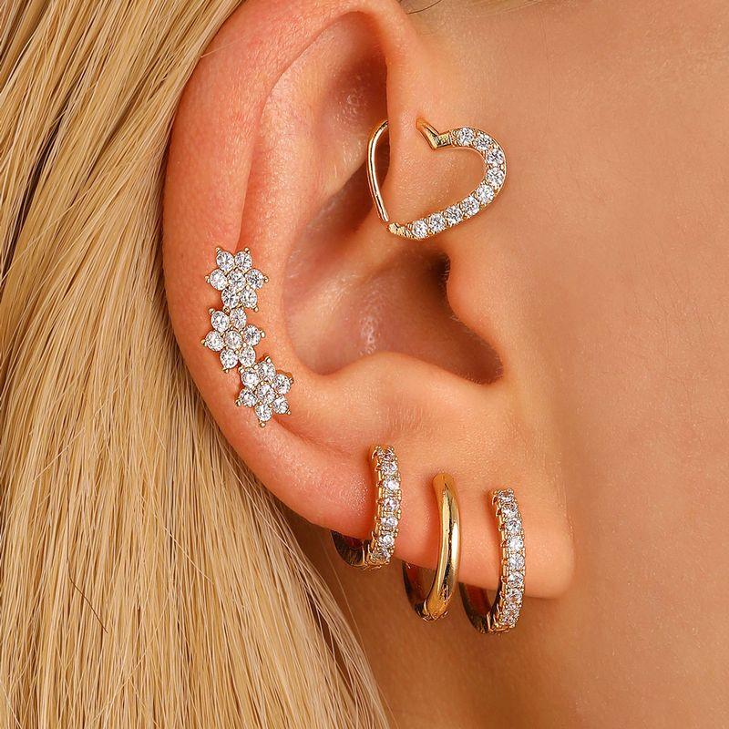 Fashion ins Star Moon Leaf Ear Bone Nail Ear Clip Ear Buckle Tassel Earrings Women's Fashion Overlapped Single Ear Suit Earrings