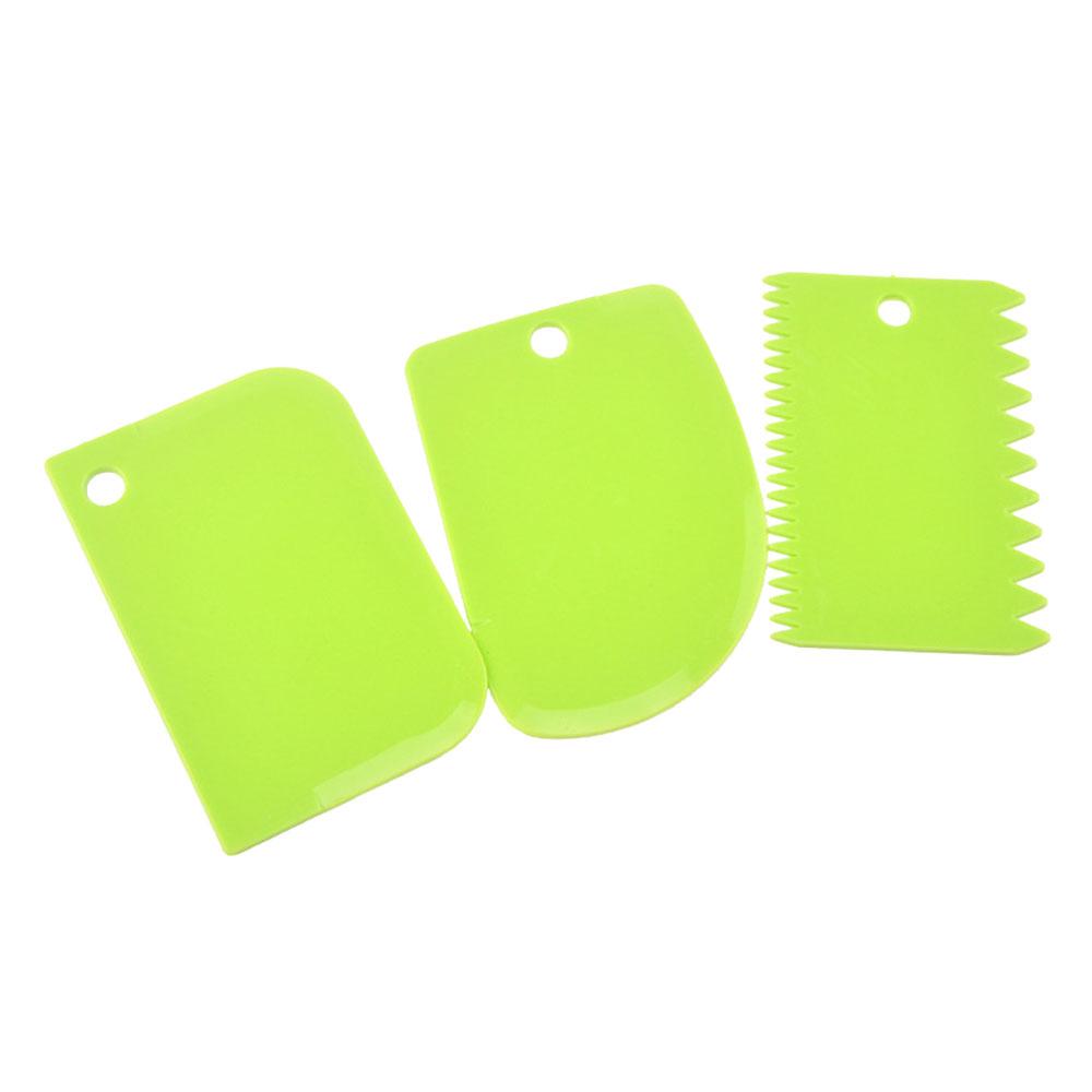 Silicone World 3PCS/Set Dough Cake Cutter Slicer Spatula for Cake Cream Scraper Pasty Cutters Scraper DIY Cake Decorating Tools