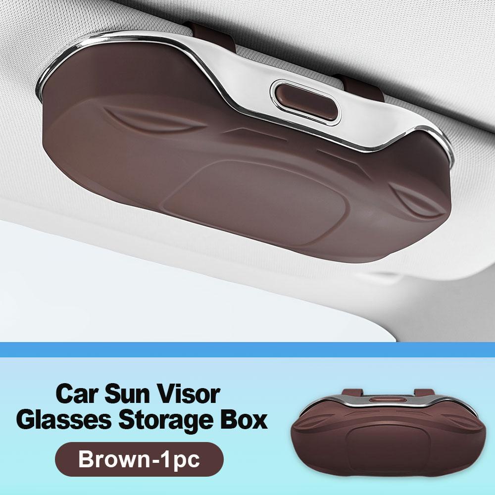Car Glasses Case Sunglasses Storage Box Car Glasses Box Portable Car Sunglasses Holder Anti-Scratch Auto Visor Eyeglasses Case