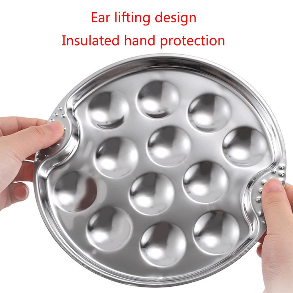 Stainlesss Steel Kitchen Utensils Escargots Bakings Dish and Tongs Elegant Snail Plate and Fork Metal Kitchenwares