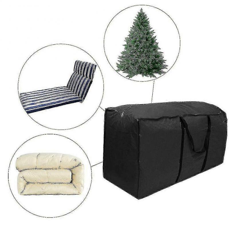Large Carrying Bag Garden Furniture Cushion Storage Bag Waterproof Black a