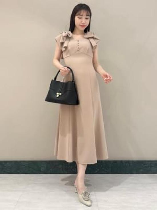 Ribbon Shoulder Dress SWFO251066 PBEG [Snidel] Women's