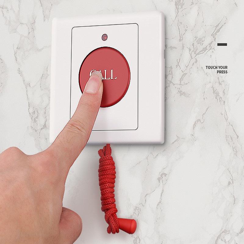 Bílý nouzový tahový spínač typu 86 s SOS alarmovým tlačítkem pro seniory