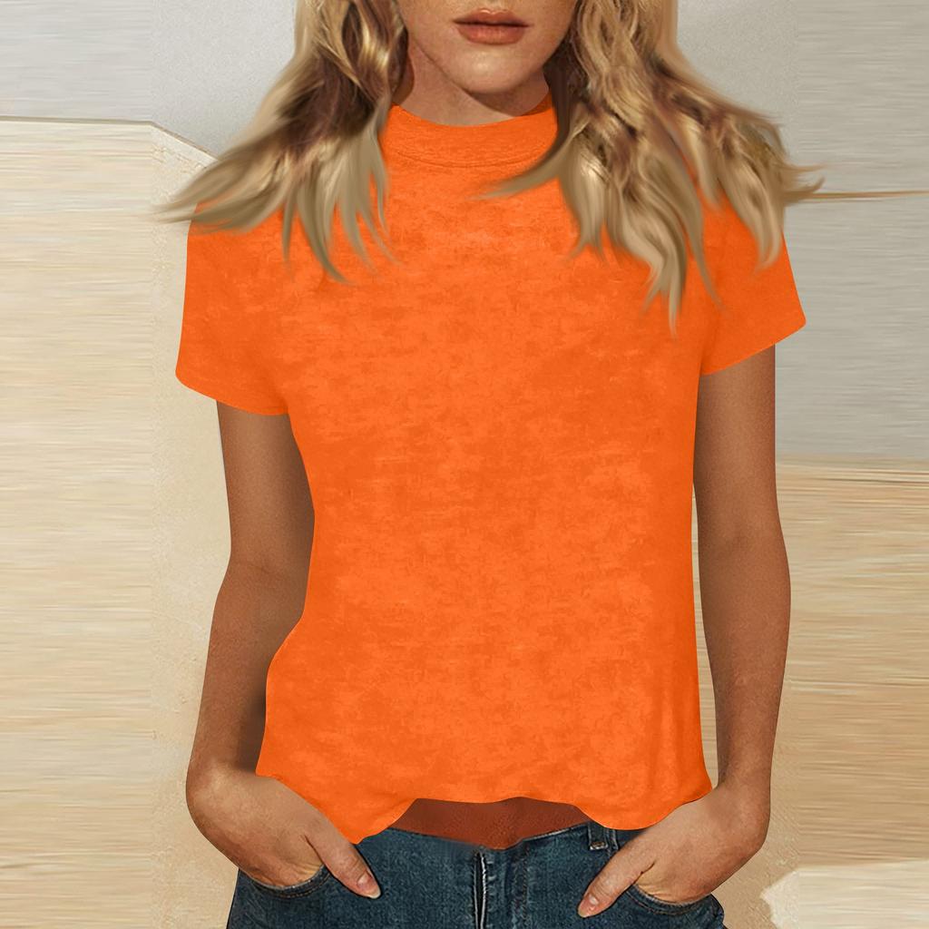Women Short Sleeve Crewneck T Shirt Casual Loose Fit Basic Top Lightweight Soft Fabric for Daily Wear