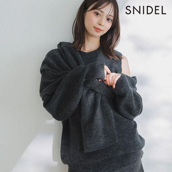 SALE50%OFF SNIDEL Tops Deformation Knit Pullover Mid Length Long Sleeve swnt255123