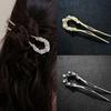 Pearl U-Shaped HairPins Fashion Hair Fork Elegant Alloy Long Hair Clip Pins Bun French Hairpin Hair Stick Women Girls