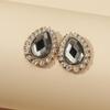 Baroque Water Drop Rhinestone Earrings: Retro French & Hong Kong Style