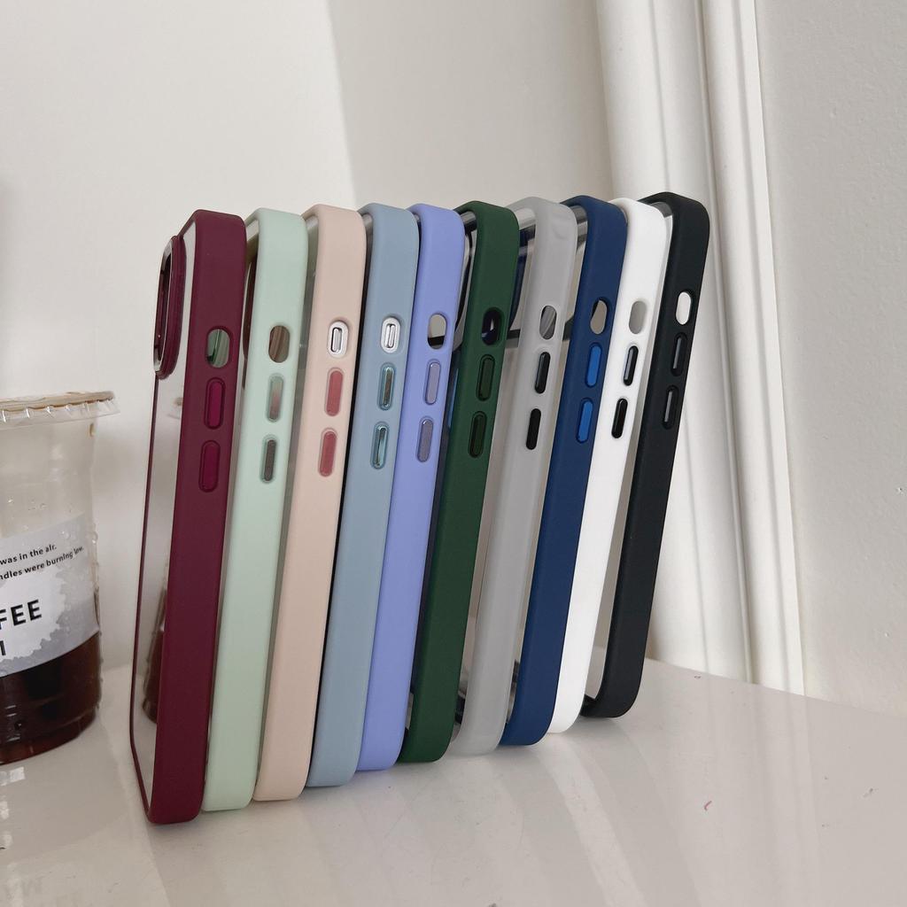 Applicable Apple iPhone 17ProMax Solid Color Case for iPhone 16, 15, 14 - Metal, Transparent, Recessed, Anti-Fall, Women's.