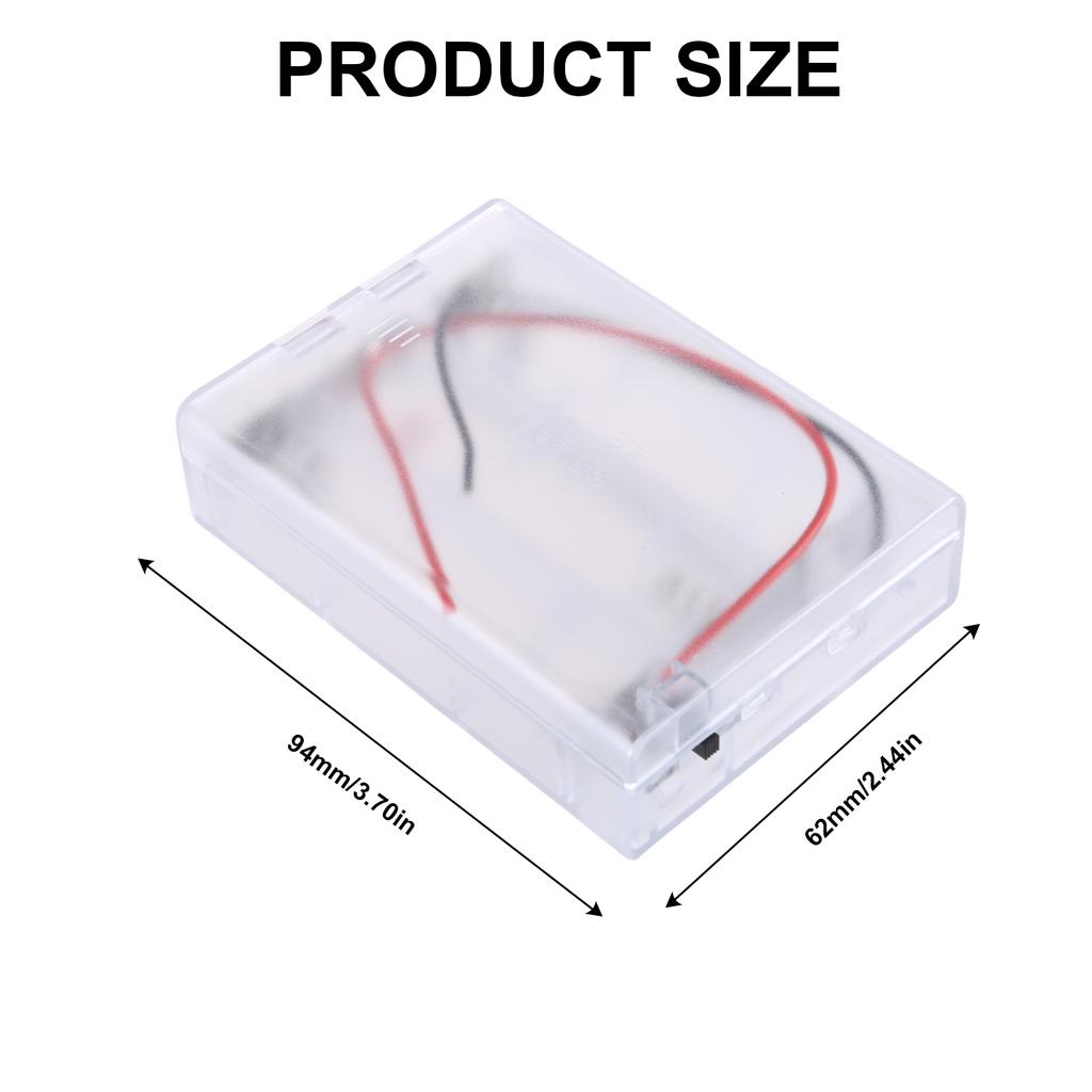 21700 Battery Holder Case With Switching 3 Slot Transparent Container For 3x21700 Batteries Nickel Plated Contacts
