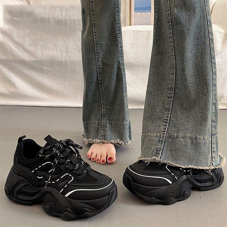 

Zhao Ruth platform dad shoes women s versatile feet show small autumn and winter new black casual sports shoes 40 чёрный