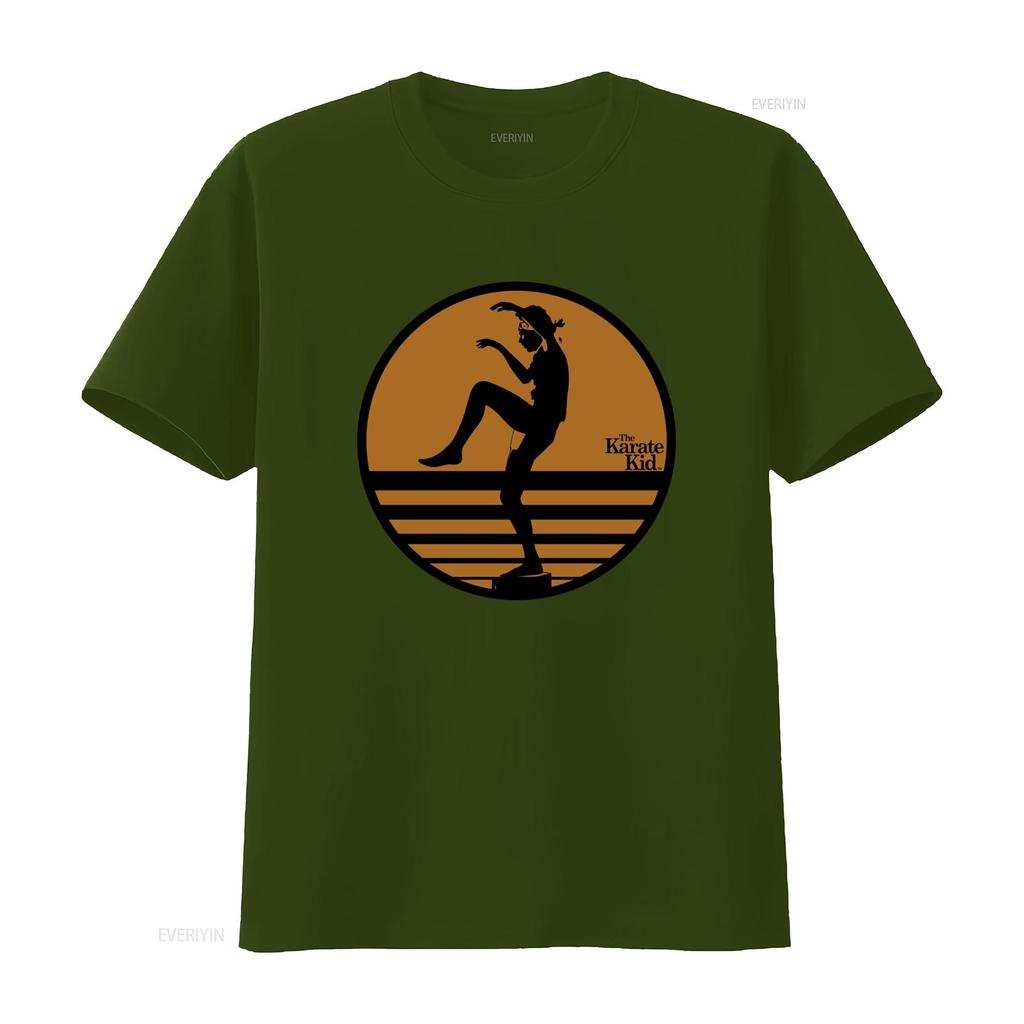 Karate Kid Adult New T Shirt Distressed Crane Kick Pose In Circle Print Vintage Washed Fashion Streetwear Stylish