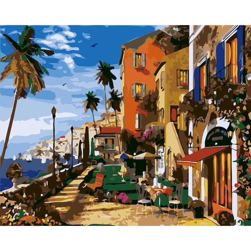 DIY Harbor Painting Kit - 40x50cm Digital Oil Painting Set