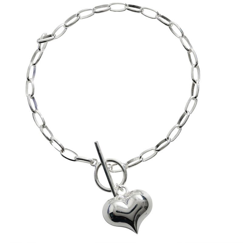 

Ot Buckle Love Bracelet Female Personality Style Student Simple Niche Design Peach Heart Chain Girlfriend Chain