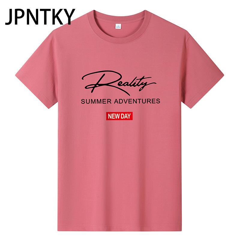 JPNTKY Cotton Short Sleeve T-shirt Men's Fashion Loose Half Sleeve Shirt Printed Compassionate Shirt