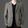 Autumn and winter wool coat men's fashion suit collar single-breasted down lining woolen business casual coat