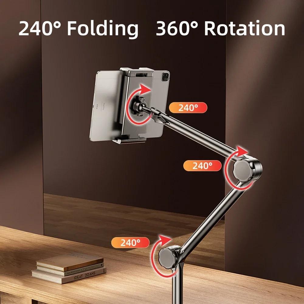 Yatak için Tablet Braketi iPad Standı 360° Dönen Yatak Tablet Montaj Standı 90cm Metal Kol ile 4.7~12.9 inç Telefon Tablet Tutucu İçin