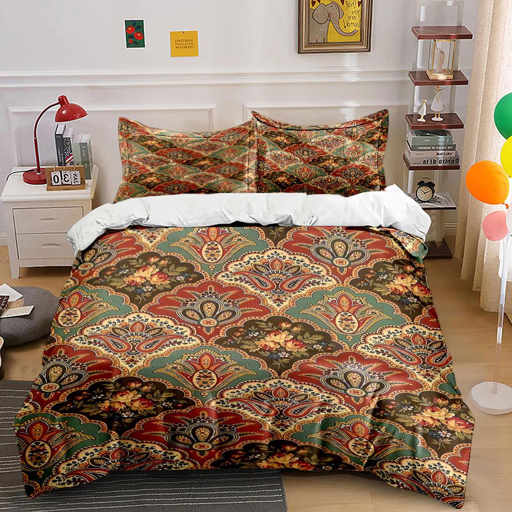 

Ornate floral paisley motif. Bedding sets Duvet cover sets Duvet covers Pillowcases(1 * Duvet Cover 2 * Pillowcases, without duvet insert) 135x200cm