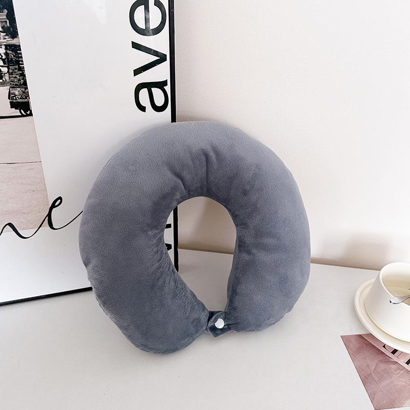 Poduszka podróżna w kształcie litery U w jednolitym kolorze, pod kark i głowę