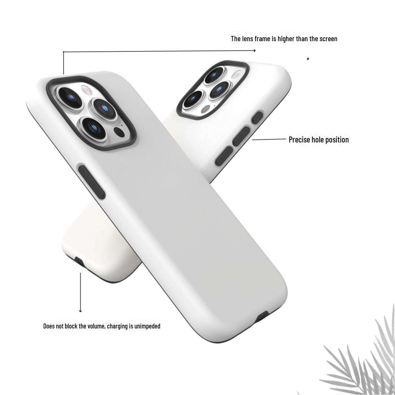 

Южная Корея 2-в-1 Термотрансферная пленка Немагнитный Материал чехла для iPhone 15 12 Pro Max белый