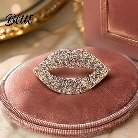Outfit Embellishments Sexy Rhinestone Lip Brooch for Women Red Shape Lapel Women Pins Pin Clothing Accessory Suits Coats Scarves Shawls Bags