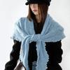 Thickened Widen Shawl Wrap Ruffled Edge Winter Scarf Knitting Triangle Scarf  Casual Outfit