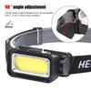 K372 Lampe frontale LED Lampe de poche COB Batterie 18650 intégrée IPX4 Étanche Phare Lanterne de randonnée Lumière forte portable extérieur course de nuit