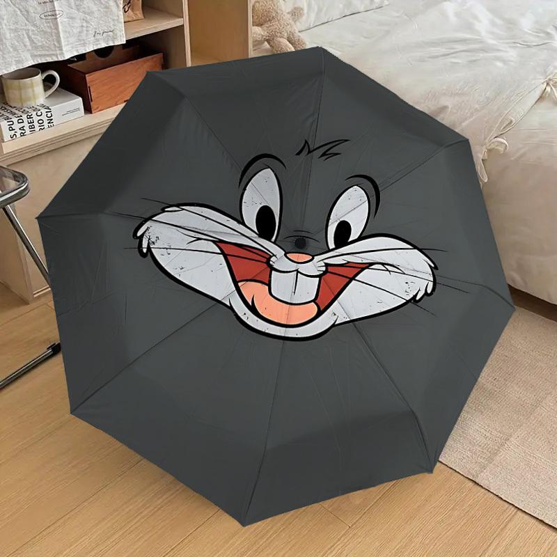 1PC Cartoon Rabbit Umbrella-8-Rib Reinforced, Automatic Open, Lightweight & Durable, Cute Fashion Accessory for Outdoor, D2676