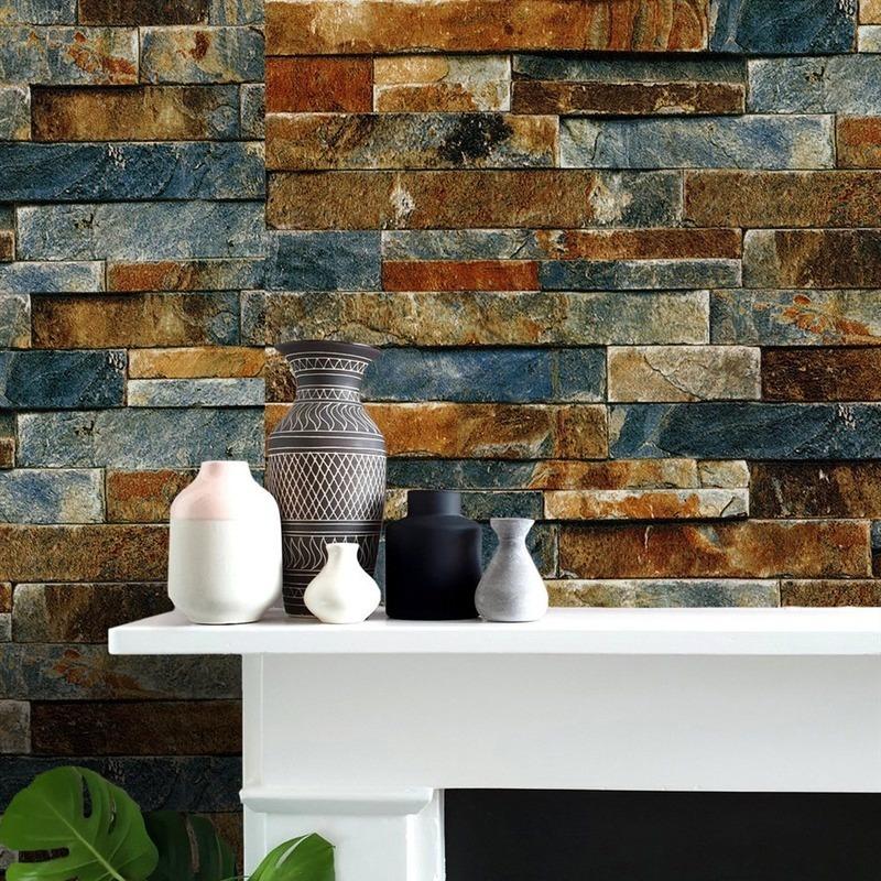 Retro Antique Brick Wall Paper Self Adhesive Waterproof and Moisture-proof Rust Sticker Living Room Sofa Background Wall Decorative Wallpaper