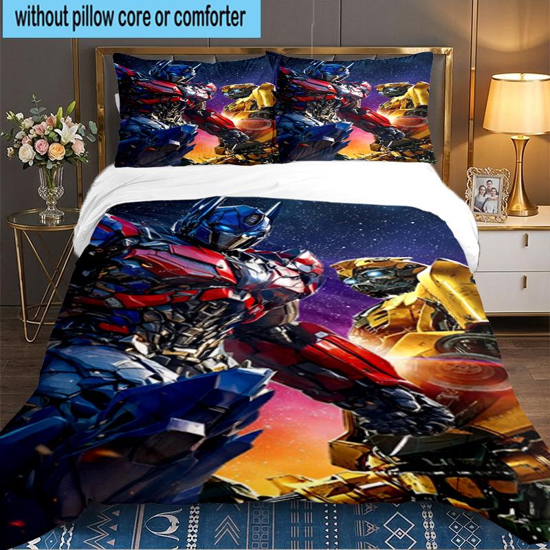 Car robots Battle 3PCS Bedding set,Ideal for 1pc Duvet Cover And 2pcs Pillowcases Perfect for Fan gift,Ideal for Bedroom, Dormitory
