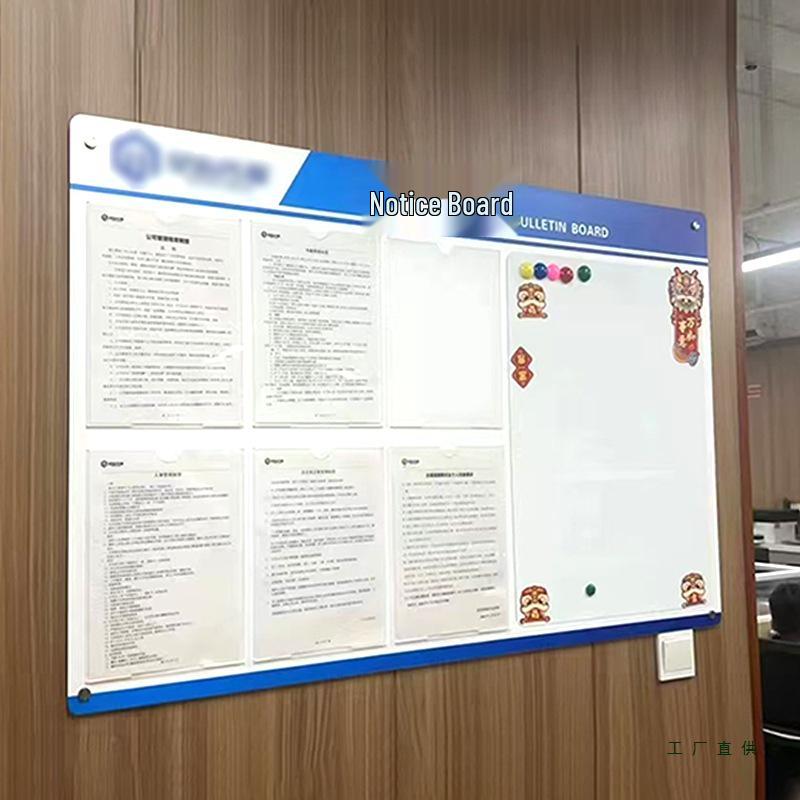 Wall-Mounted A4 Magnetic Display Board for Notices and Signs